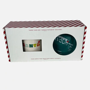 Indigo Santa Mug and Santa’s Favourite Dog Bowl Set of 2 Gift New in Box
